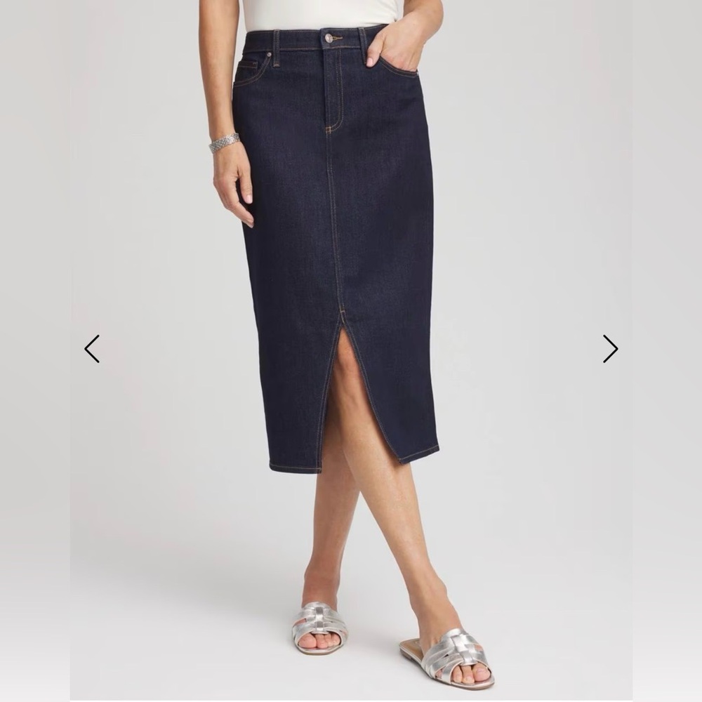 Chico’s dark wash denim pencil skirt NWT size 3 (U.S. 16) - Picture 7 of 9